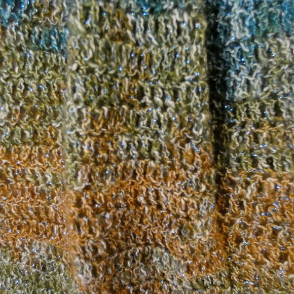 Multicolor Sparkly Scarf 80x8 Extra Long/Wide Prism Handmade Crochet Knit Xmas - Picture 6 of 7